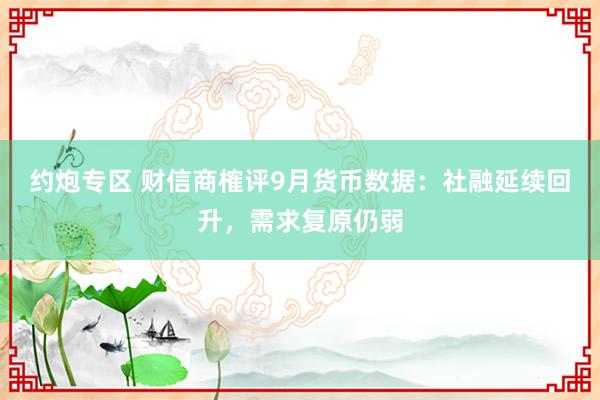 约炮专区 财信商榷评9月货币数据：社融延续回升，需求复原仍弱